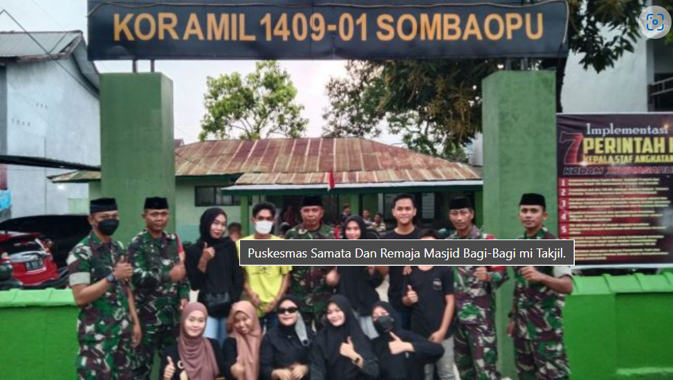 Puskesmas Samata Dan Remaja Masjid Bagi-Bagi mi Takjil.